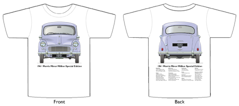 Morris Minor 1000000 Special Edition 1961 T-shirt Front & Back